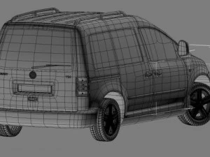 volkswagen caddy kombi 2012 3D Model