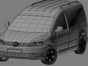 volkswagen caddy van 2012 3D Model