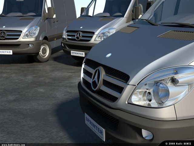 mercedes new sprinter pack 3D Model .c4d .max .obj .3ds .fbx .stl .blend 