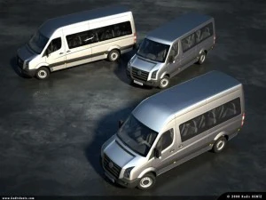 vw crafter kombi pack 3 mod 3D Model