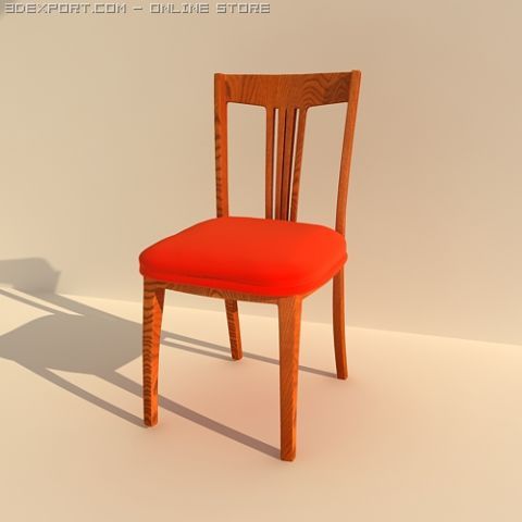 chair red 3D Model .c4d .max .obj .3ds .fbx .stl .blend 