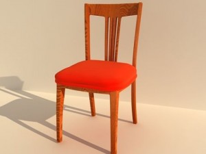 chair red Modello 3D