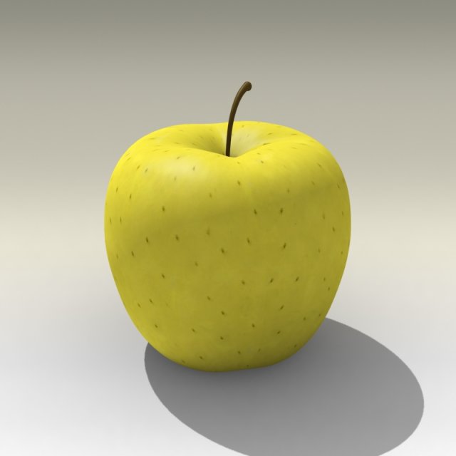 photorealistic yellow apple Modelo 3D .c4d .max .obj .3ds .fbx .stl .blend 