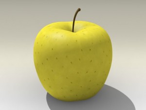 photorealistic yellow apple 3D मॉडल