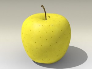 photorealistic yellow apple Modelo 3D