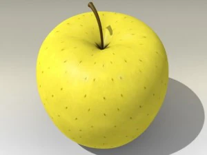 photorealistic yellow apple 3D Model