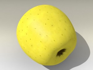 photorealistic yellow apple Modelo 3D