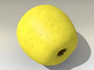 photorealistic yellow apple 3D Model