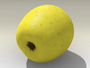 photorealistic yellow apple 3D Model