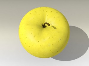 photorealistic yellow apple Modelo 3D