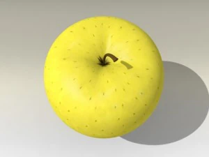 photorealistic yellow apple 3D Model