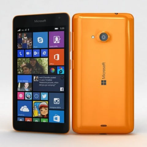 microsoft lumia 535 dan dual sim oranye Model 3D .c4d .max .obj .3ds .fbx .stl .blend 