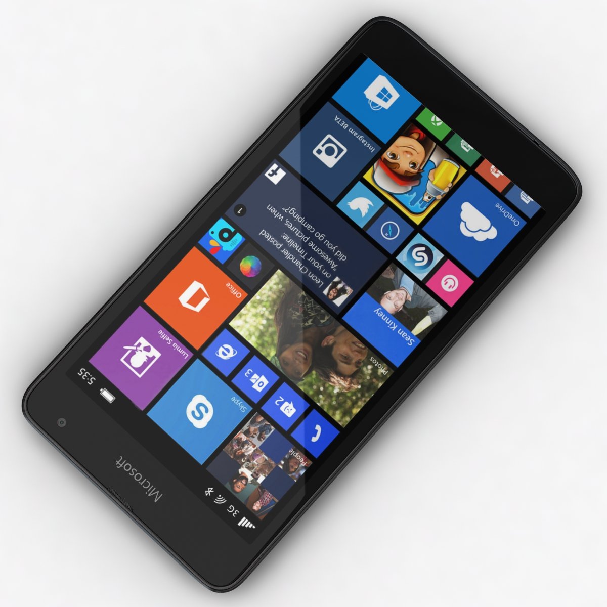 microsoft lumia 535 and dual sim black 3D Модель in Телефоны 3DExport