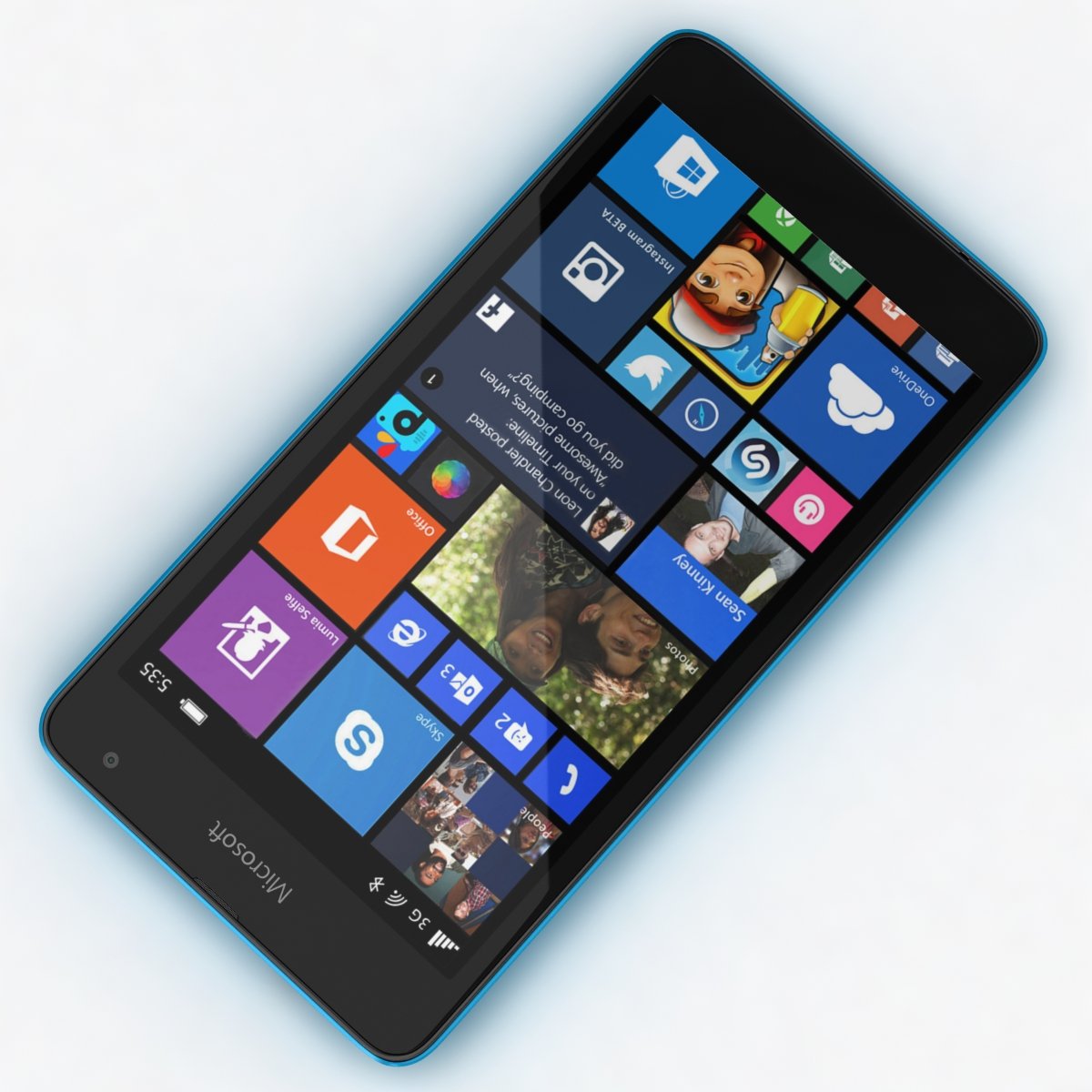 microsoft lumia 535 and dual sim blue 3D Модель in Телефоны 3DExport