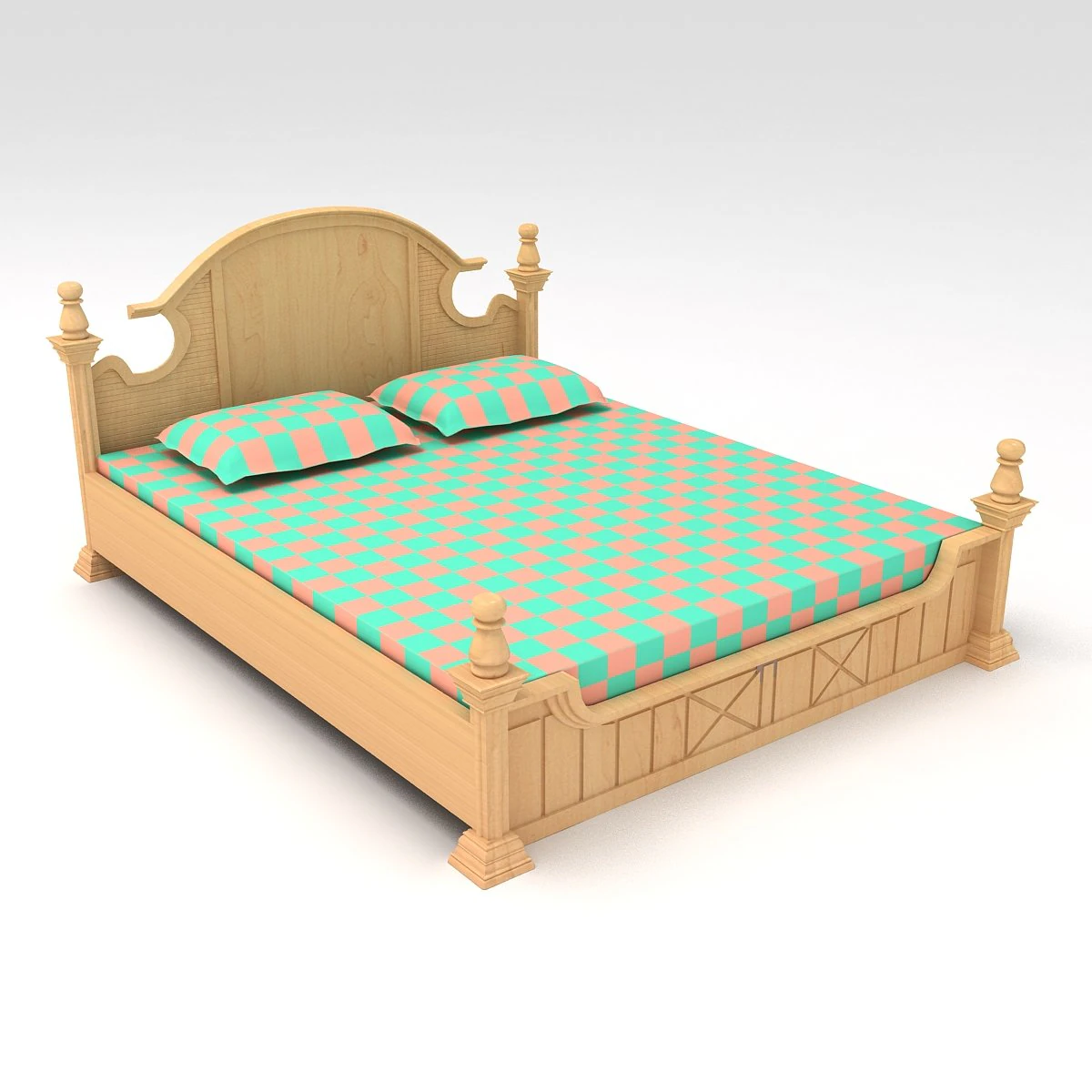 bed cot 02 3D Model .c4d .max .obj .3ds .fbx .stl .blend