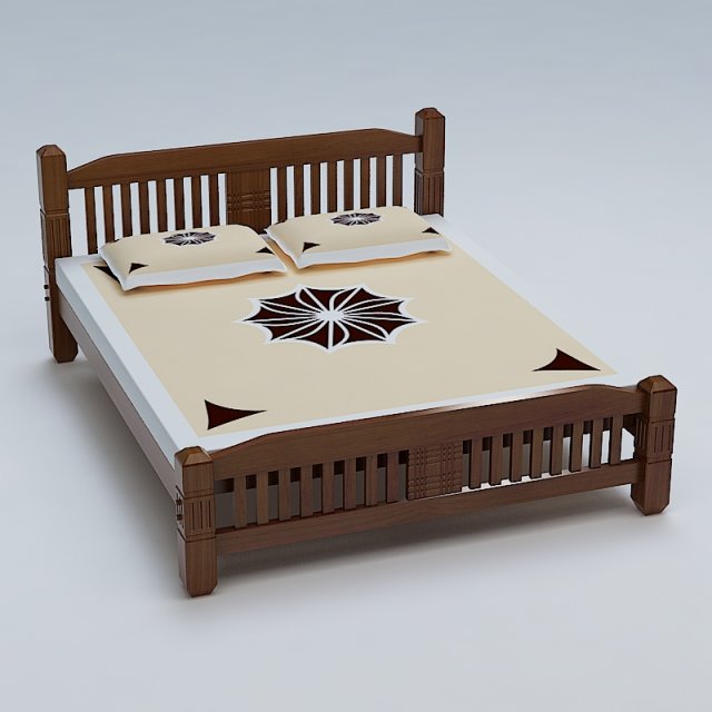 bed cot 03 3D Модель .c4d .max .obj .3ds .fbx .stl .blend