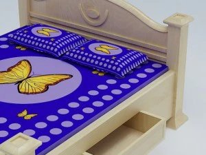 tempat tidur bayi 04 Model 3D