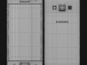 samsung galaxy a3 and a3 duos silver 3D Modell