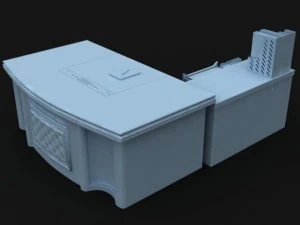 executive desk 03 3D Model