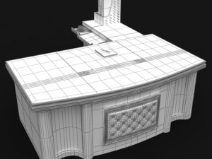 executive desk 03 3D Model