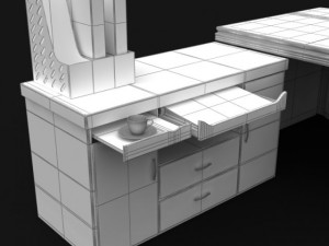 executive desk 03 3D Model