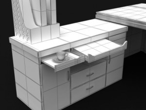 executive desk 03 3D Model