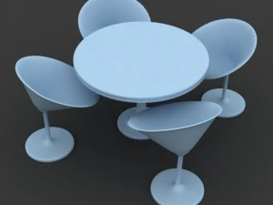 modern round table and chair set 3D Model