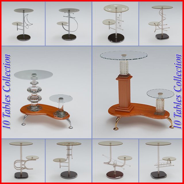 tables pack 2 3D Model .c4d .max .obj .3ds .fbx .stl .blend 