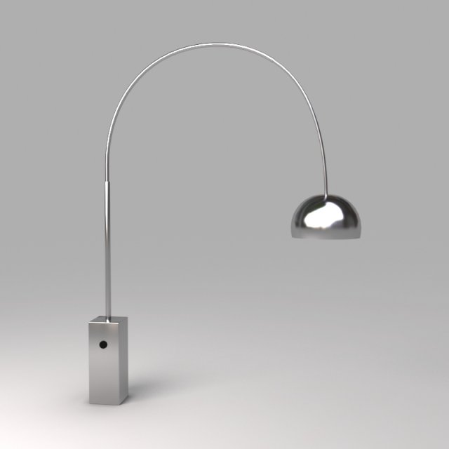 floor lamp 3D Model .c4d .max .obj .3ds .fbx .stl .blend 