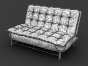 sofa silky fabric 3D 模型