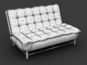 Sofa seidiger Stoff 3D Modell