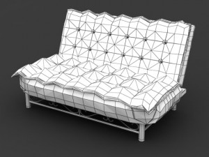 sofa silky fabric 3D 模型