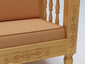sofa set wooden 3D Model
