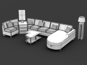 living room furniture 3D Model