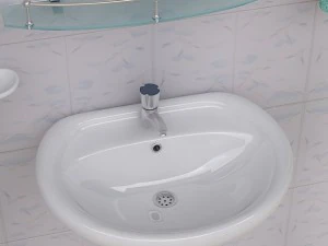 wastafel alas kamar mandi dan alat peraga Model 3D