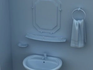 wastafel alas kamar mandi dan alat peraga Model 3D