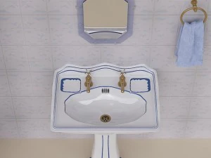 wastafel alas bergaya dan alat peraga Model 3D