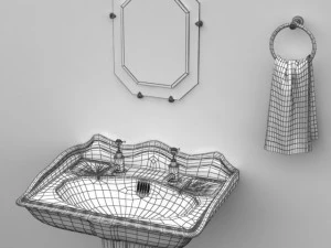wastafel alas bergaya dan alat peraga Model 3D
