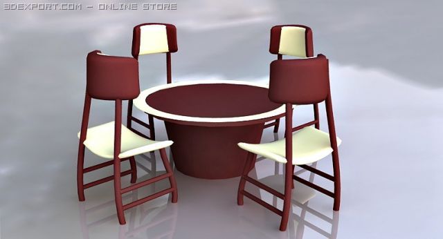 dining table 3D मॉडल .c4d .max .obj .3ds .fbx .stl .blend 