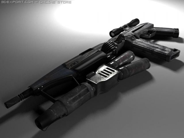 rifle of the future 3D 모델 .c4d .max .obj .3ds .fbx .stl .blend 