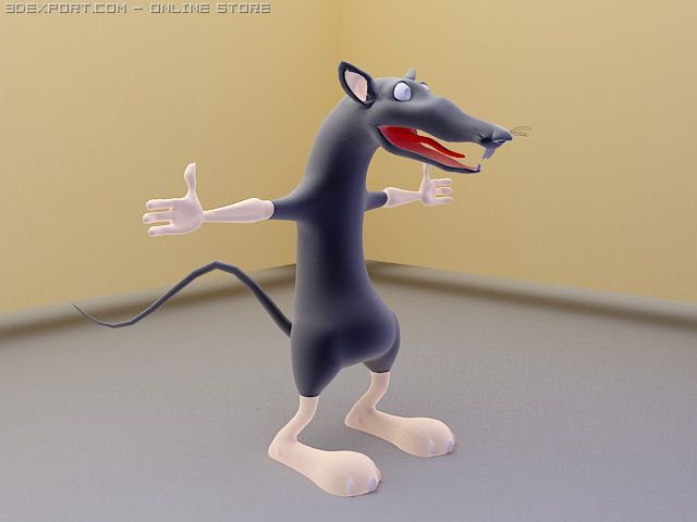 mouse Model 3D .c4d .max .obj .3ds .fbx .stl .blend 