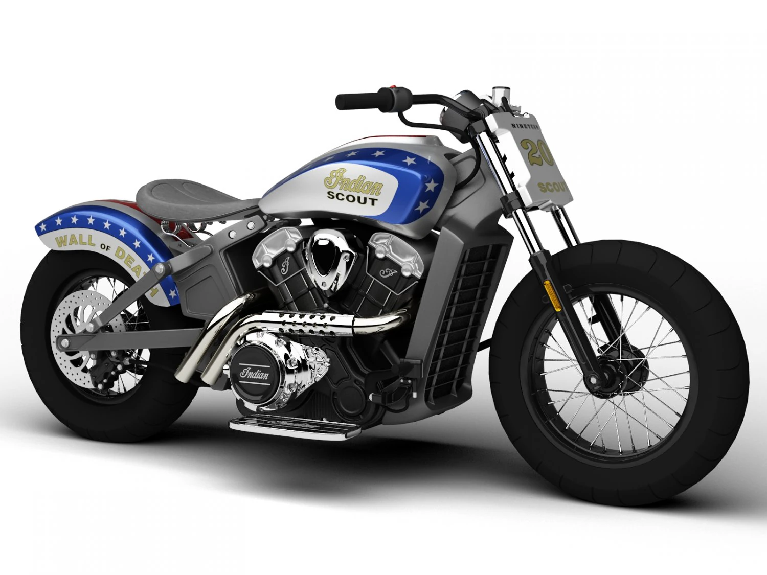 indian scout wall of death 2015 3D Model .c4d .max .obj .3ds .fbx .stl .blend
