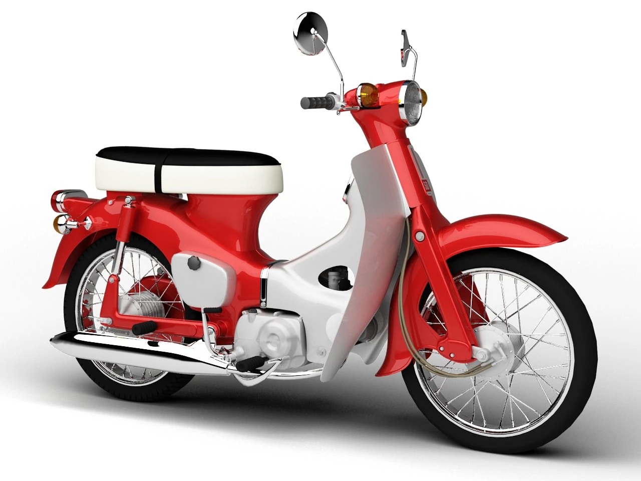 honda c50 cub 1967 3D Model .c4d .max .obj .3ds .fbx .stl .blend 