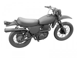 yamaha xt500 1975 3D 모델