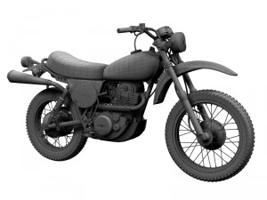 yamaha xt500 1975 3D Model