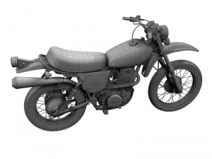 yamaha xt500 1975 3D 모델