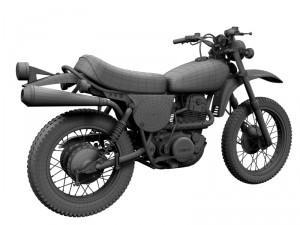 yamaha xt500 1975 3D 모델