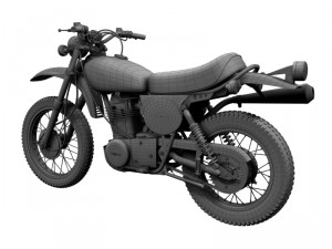 yamaha xt500 1975 3D 모델