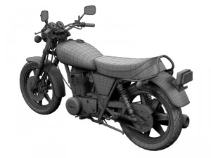 yamaha sr500 1978 3D 模型