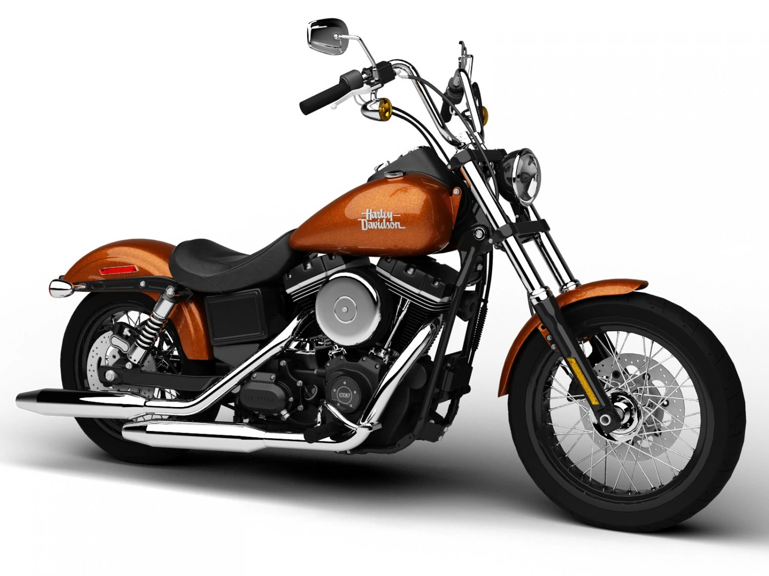 harley-davidson fxdb dyna street bob 2015 3D Model .c4d .max .obj .3ds .fbx .stl .blend 